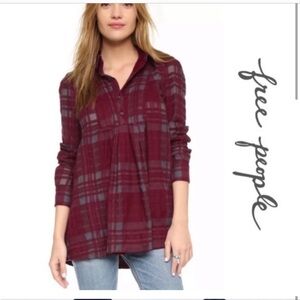 Free People babydoll plaid shirt.